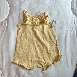 Yellow Baby Romper with Ruffle Details